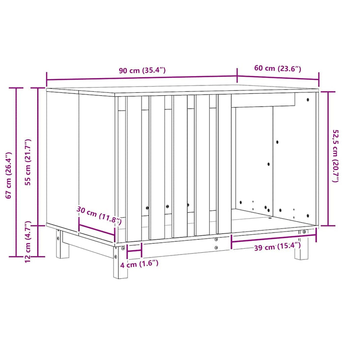Casă pentru câini cu depozitare Maroniu cerat 90 x 60 x 67 cm - WALTI WALTI