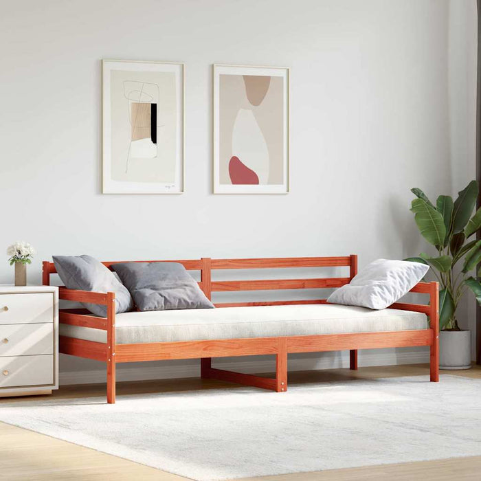 Pat de zi cu headboard Maroniu cerat Lemn de pin masiv - WALTI WALTI