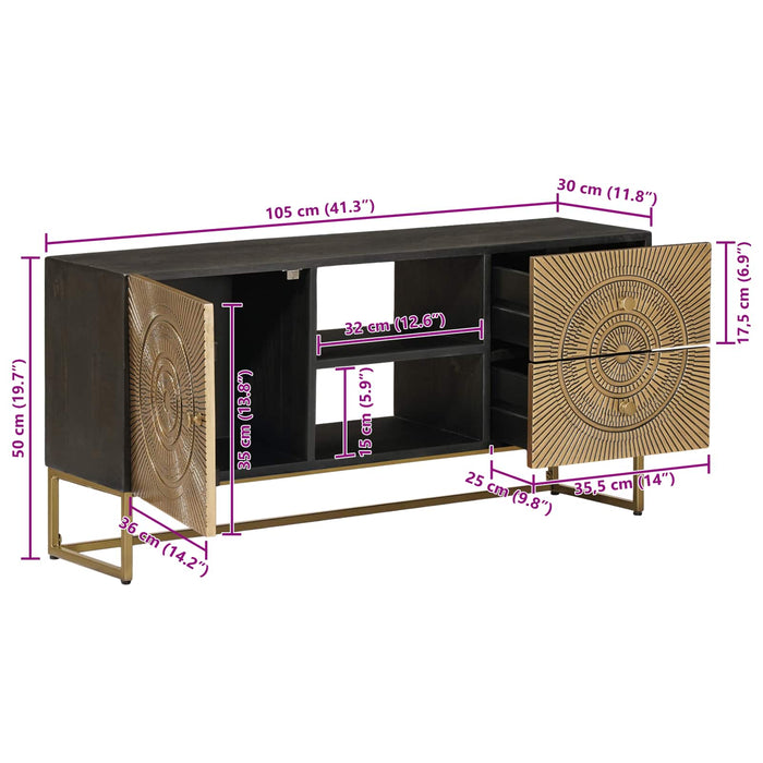 Cabinet TV cu sertar cu raft cu ușă Alamă 105 x 30 x 50 cm - WALTI WALTI