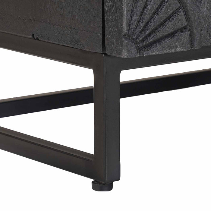 Noptieră handmade Negru 40 x 30 x 50 cm Lemn de mango solid - WALTI WALTI