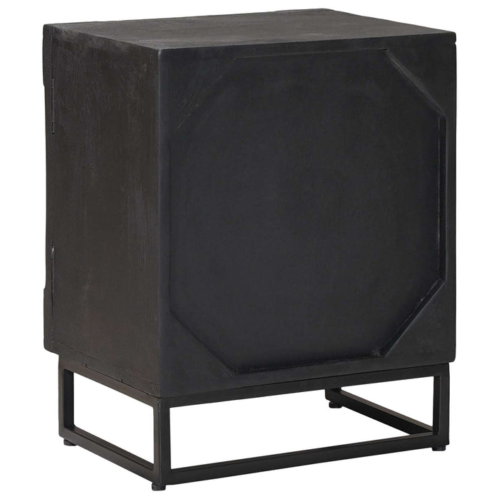 Noptieră handmade Negru 40 x 30 x 50 cm Lemn de mango solid - WALTI WALTI