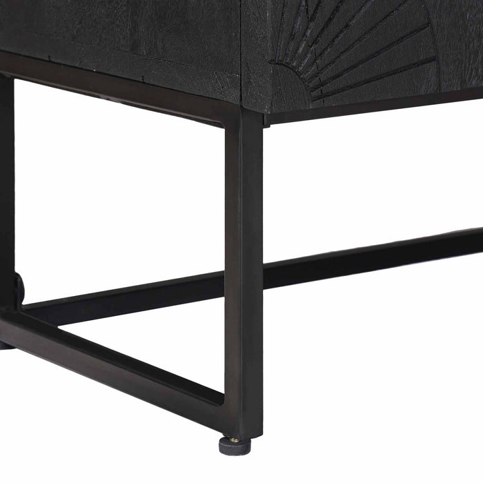 Cabinet TV cu sertar cu raft cu ușă Negru 105 x 30 x 54 cm - WALTI WALTI