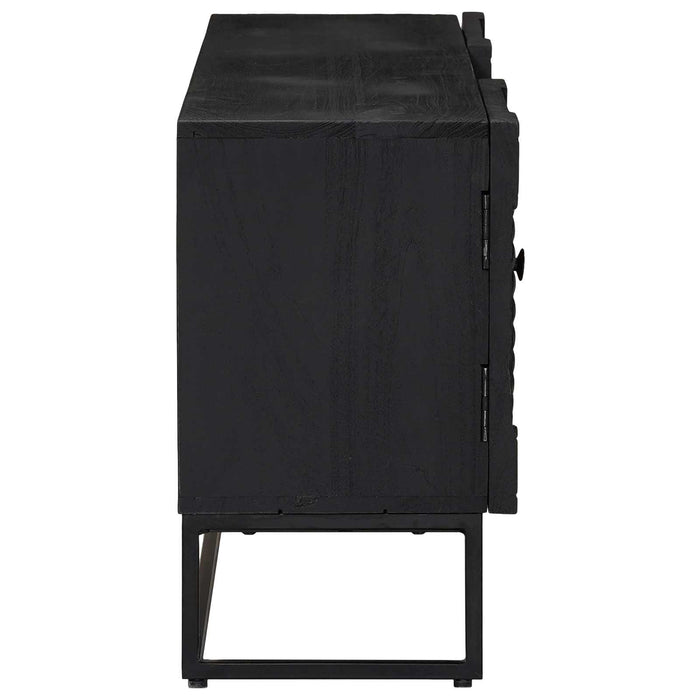 Cabinet TV cu sertar cu raft cu ușă Negru 105 x 30 x 54 cm - WALTI WALTI
