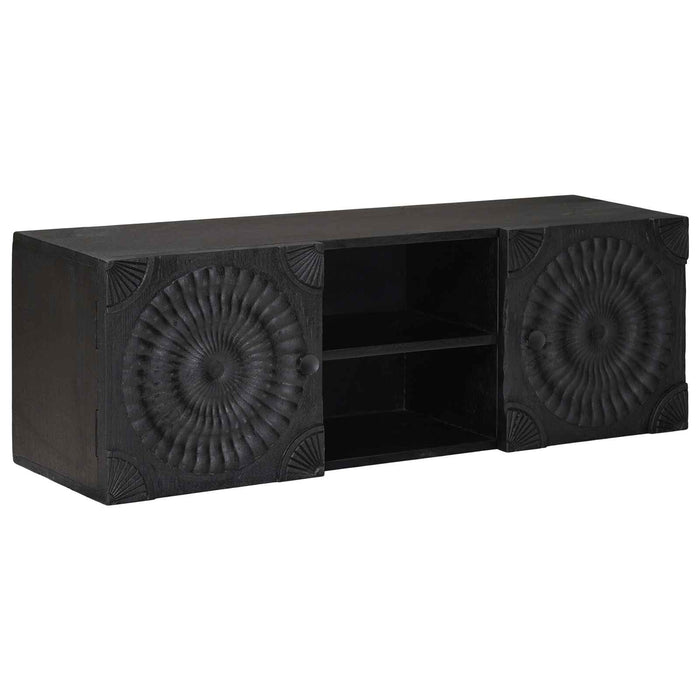 Cabinet TV cu raft cu depozitare cu ușă Negru 105 x 30 x 35 cm - WALTI WALTI