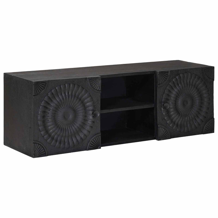 Cabinet TV cu raft cu depozitare cu ușă Negru 105 x 30 x 35 cm - WALTI WALTI