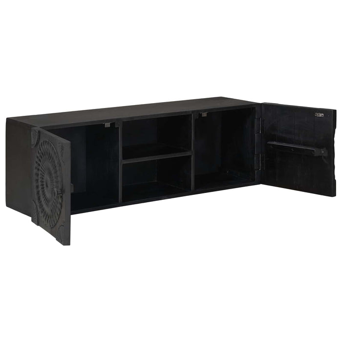 Cabinet TV cu raft cu depozitare cu ușă Negru 105 x 30 x 35 cm - WALTI WALTI