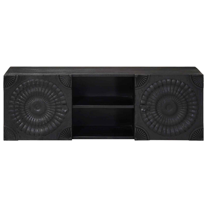 Cabinet TV cu raft cu depozitare cu ușă Negru 105 x 30 x 35 cm - WALTI WALTI