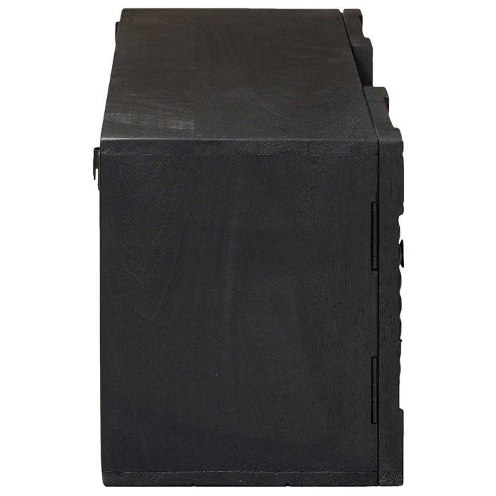 Cabinet TV cu raft cu depozitare cu ușă Negru 105 x 30 x 35 cm - WALTI WALTI