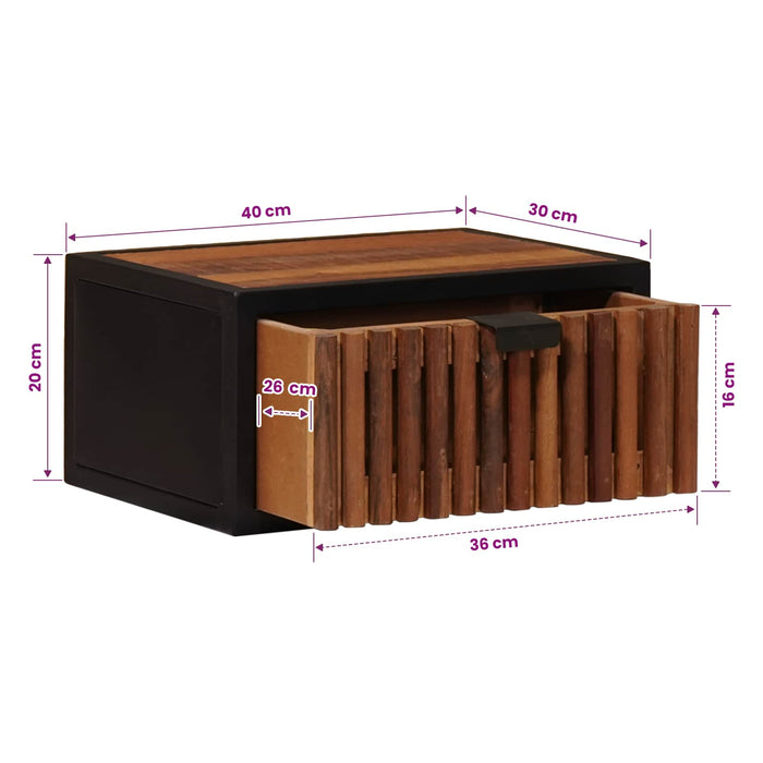 Noptieră handmade natural 40 x 30 x 20 cm Lemn de mango solid WALTI