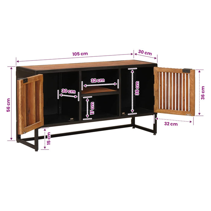 Bufet 105 x 30 x 55 cm Lemn Mango Solid și Lemn Stratificat WALTI