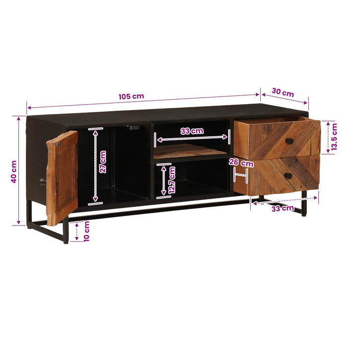 Cabinet TV cu sertar cu depozitare cu ușă 105 x 30 x 40 cm WALTI