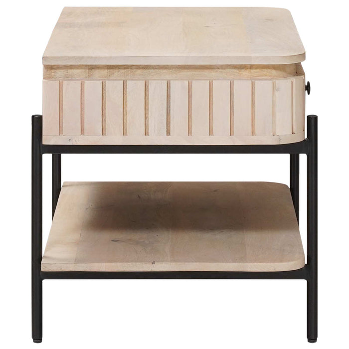 Masă de cafea făcută manual Alb 85 x 45 x 50 cm WALTI