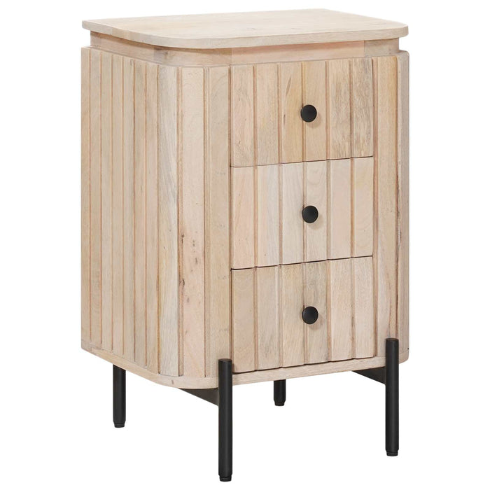 Noptieră handmade Alb 40 x 30 x 60 cm Lemn de mango solid WALTI