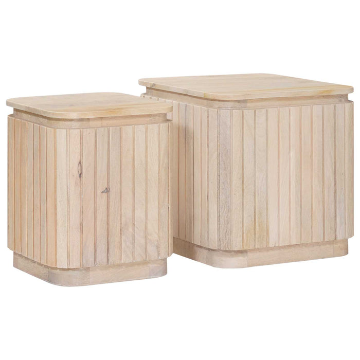 Set de mese laterale handmade 2 pcs Alb 45 x 45 x 45 cm WALTI