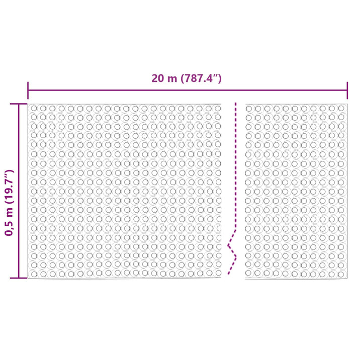 Foie de drenaj cu striații Negru 0,5 x 20 m HDPE - WALTI WALTI