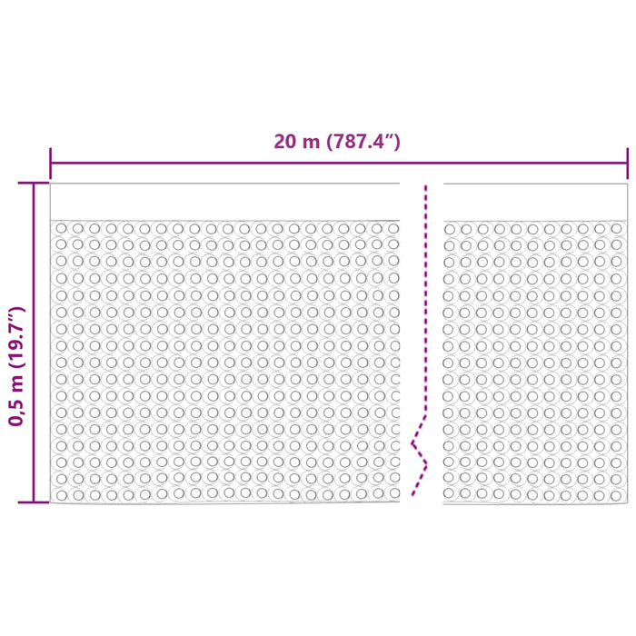 Foie de drenaj cu striații 2 pcs Negru 0,5 x 20 m HDPE - WALTI WALTI