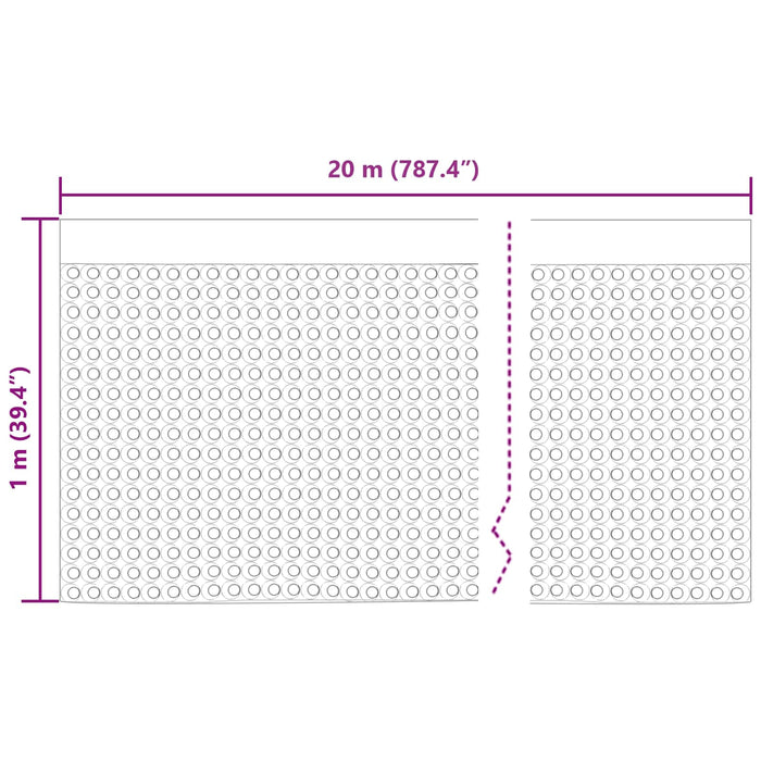 Foie de drenaj cu striații Negru 1 x 20 m HDPE - WALTI WALTI
