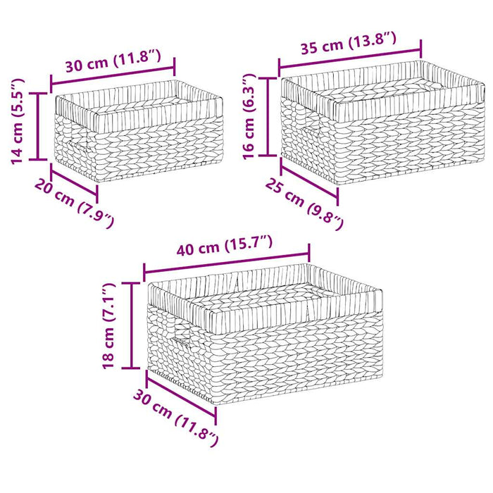 Coșuri de depozitare 3 pcs natural Zambilă de apă WALTI