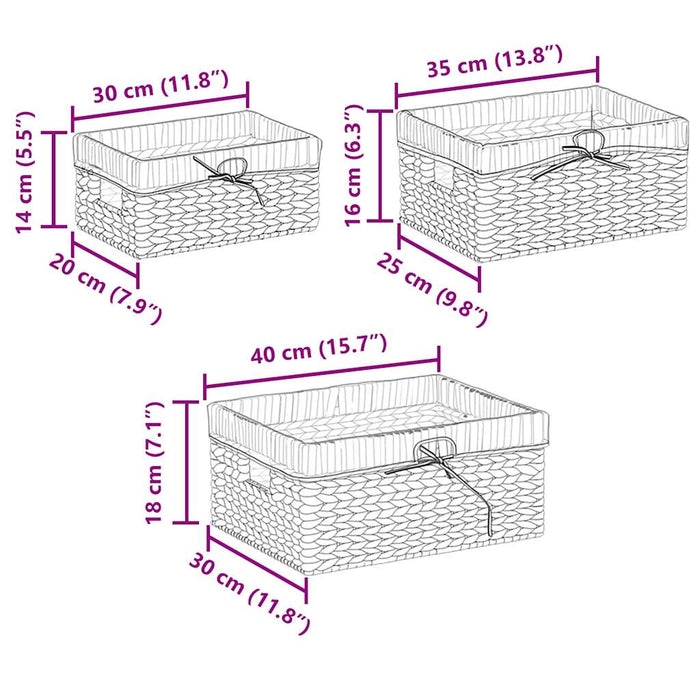 Coșuri de depozitare 3 pcs natural Zambilă de apă WALTI