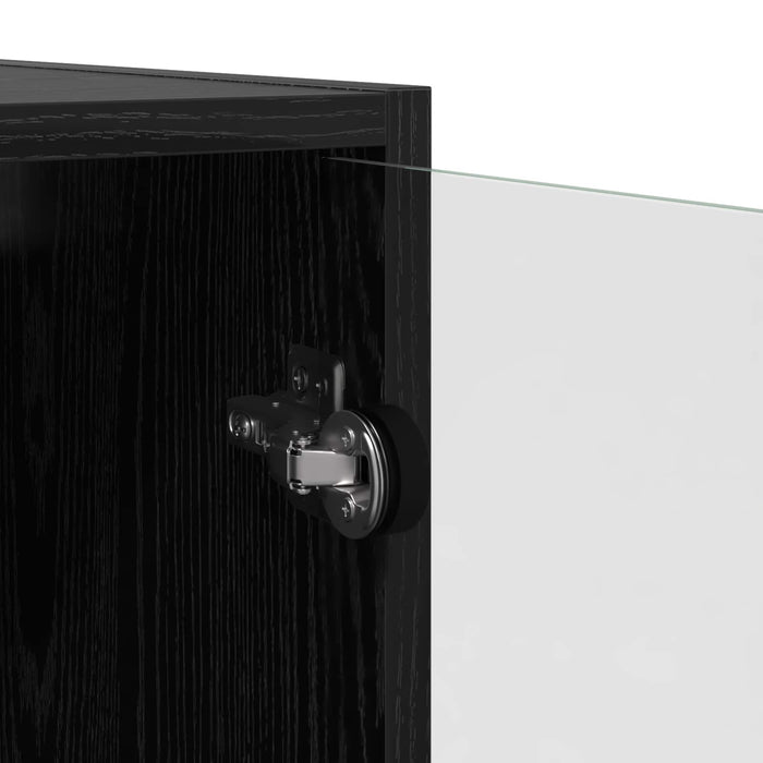 Bufet Stejar Negru 68 x 37 x 142 cm Lemn compozit - WALTI WALTI
