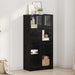 Bufet Stejar Negru 68 x 37 x 142 cm Lemn compozit - WALTI WALTI
