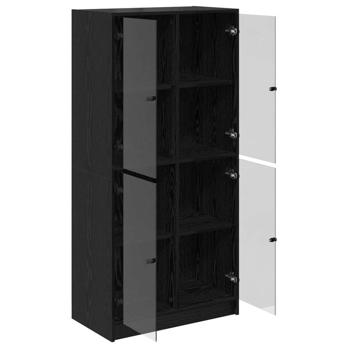 Bufet Stejar Negru 68 x 37 x 142 cm Lemn compozit - WALTI WALTI