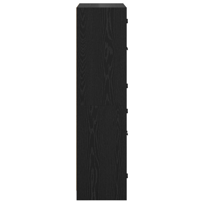 Bufet Stejar Negru 68 x 37 x 142 cm Lemn compozit - WALTI WALTI