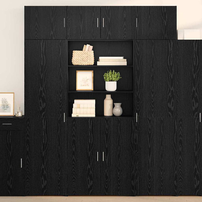 Bufet Stejar Negru 80 x 42,5 x 185 cm Lemn compozit - WALTI WALTI