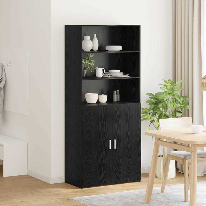 Bufet Stejar Negru 80 x 42,5 x 185 cm Lemn compozit - WALTI WALTI