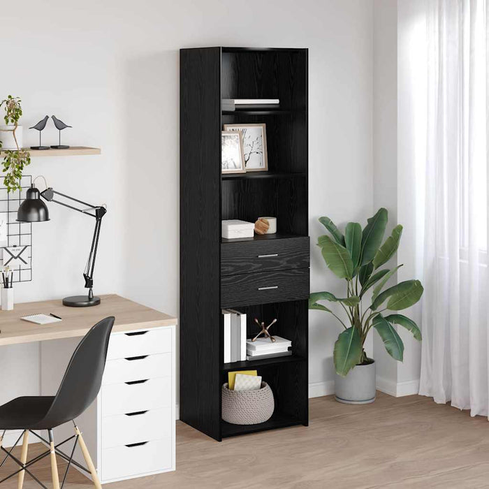 Bufet cu sertar Stejar Negru 50 x 42,5 x 185 cm Lemn compozit - WALTI WALTI