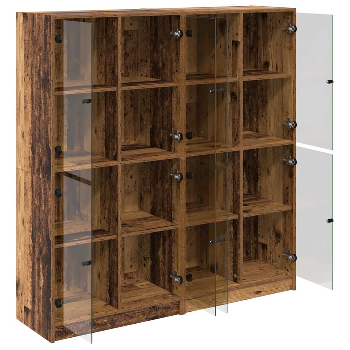 Bufet 2 pcs Lemn Vechi 68 x 37 x 142 cm Lemn compozit - WALTI WALTI