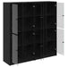 Bufet 2 pcs Stejar Negru 68 x 37 x 142 cm Lemn compozit - WALTI WALTI