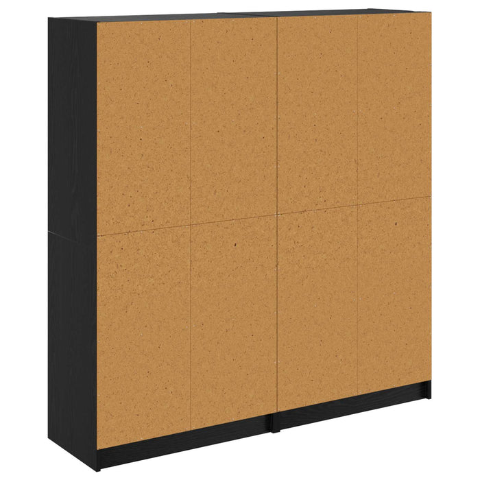 Bufet 2 pcs Stejar Negru 68 x 37 x 142 cm Lemn compozit - WALTI WALTI
