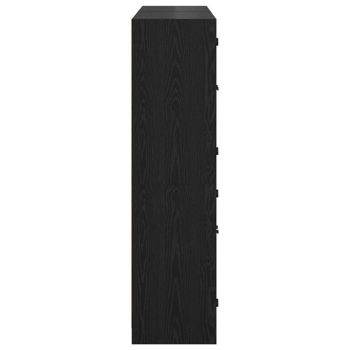 Bufet 2 pcs Stejar Negru 68 x 37 x 142 cm Lemn compozit - WALTI WALTI
