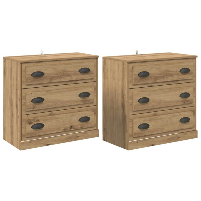 Bufeturi cu sertar 2 pcs Stejar Artizanal 70 x 35,5 x 67,5 cm - WALTI WALTI