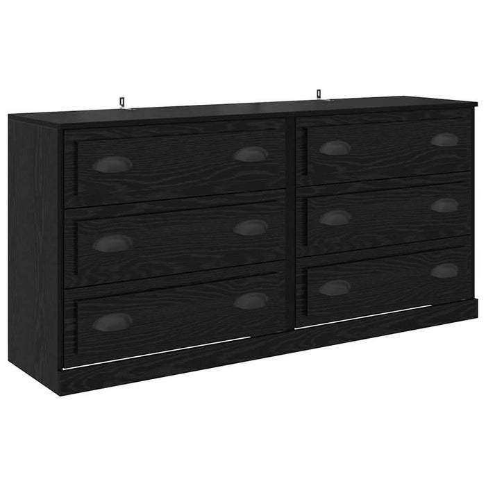 Bufeturi 2 pcs Stejar Negru 70 x 35,5 x 67,5 cm Lemn compozit - WALTI WALTI