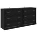 Bufeturi 2 pcs Stejar Negru 70 x 35,5 x 67,5 cm Lemn compozit - WALTI WALTI
