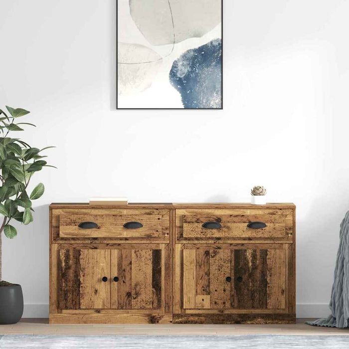 Bufeturi 2 pcs Lemn Vechi 70 x 35,5 x 67,5 cm Lemn compozit - WALTI WALTI
