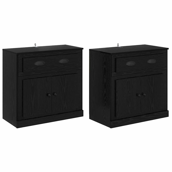 Bufeturi 2 pcs Stejar Negru 70 x 35,5 x 67,5 cm Lemn compozit - WALTI WALTI