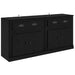 Bufeturi 2 pcs Stejar Negru 70 x 35,5 x 67,5 cm Lemn compozit - WALTI WALTI