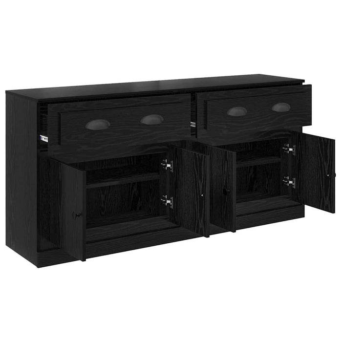Bufeturi 2 pcs Stejar Negru 70 x 35,5 x 67,5 cm Lemn compozit - WALTI WALTI