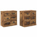 Bufeturi 2 pcs Lemn Vechi 70 x 35,5 x 67,5 cm Lemn compozit - WALTI WALTI
