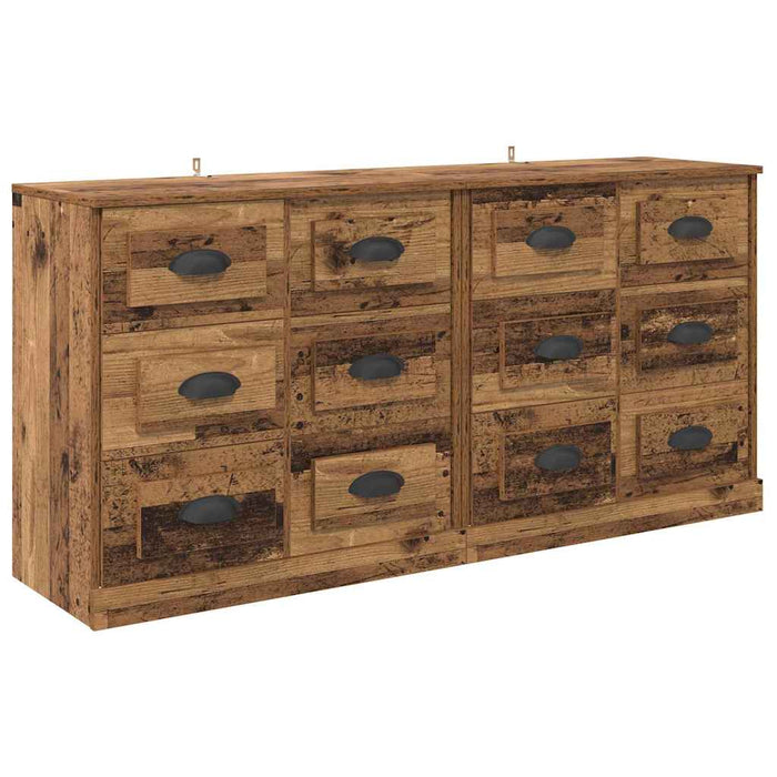 Bufeturi 2 pcs Lemn Vechi 70 x 35,5 x 67,5 cm Lemn compozit - WALTI WALTI