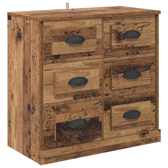 Bufeturi 2 pcs Lemn Vechi 70 x 35,5 x 67,5 cm Lemn compozit - WALTI WALTI