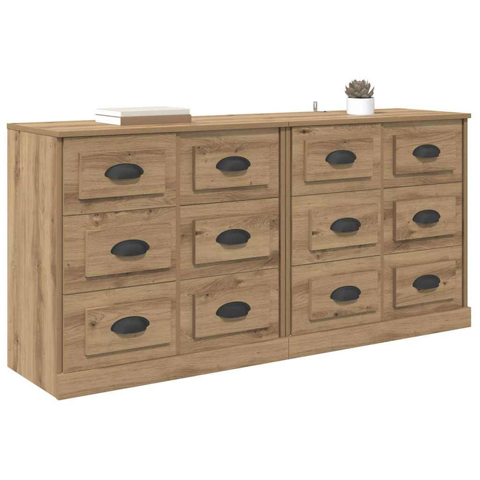 Bufeturi cu sertar 2 pcs Stejar Artizanal 70 x 35,5 x 67,5 cm - WALTI WALTI