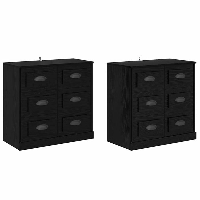 Bufeturi 2 pcs Stejar Negru 70 x 35,5 x 67,5 cm Lemn compozit - WALTI WALTI