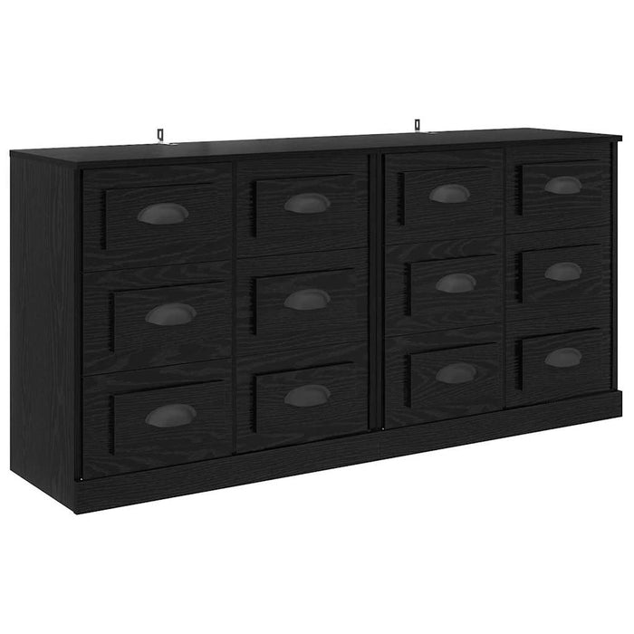 Bufeturi 2 pcs Stejar Negru 70 x 35,5 x 67,5 cm Lemn compozit - WALTI WALTI
