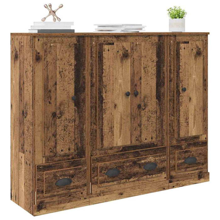 Bufet cu sertar 3 pcs Lemn Vechi Lemn compozit - WALTI WALTI
