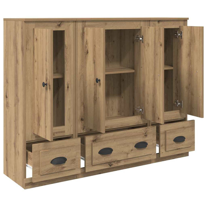 Bufet cu sertar 3 pcs Stejar Artizanal Lemn compozit - WALTI WALTI