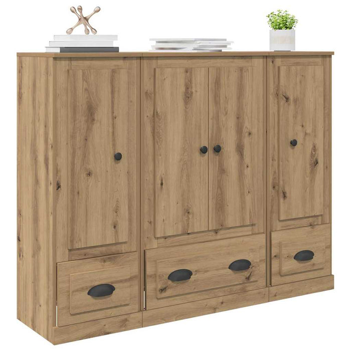 Bufet cu sertar 3 pcs Stejar Artizanal Lemn compozit - WALTI WALTI